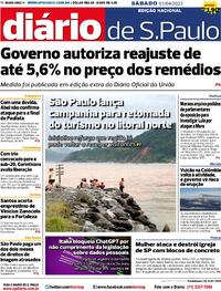 Capa do jornal Diário de São Paulo 01/04/2023