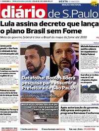 Capa do jornal Diário de São Paulo 01/09/2023