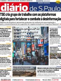 Capa do jornal Diário de São Paulo 02/03/2023