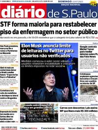 Capa do jornal Diário de São Paulo 02/07/2023