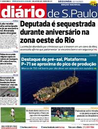 Capa do jornal Diário de São Paulo 02/10/2023