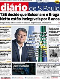 Capa do jornal Diário de São Paulo 02/11/2023