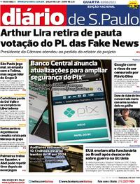 Capa do jornal Diário de São Paulo 03/05/2023