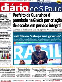 Capa do jornal Diário de São Paulo 03/06/2023