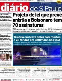 Capa do jornal Diário de São Paulo 03/07/2023