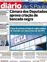 Capa do jornal Diário de São Paulo 03/11/2023