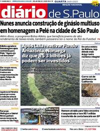 Capa do jornal Diário de São Paulo 04/01/2023
