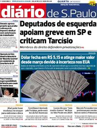 Capa do jornal Diário de São Paulo 04/10/2023