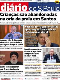 Capa do jornal Diário de São Paulo 04/11/2023