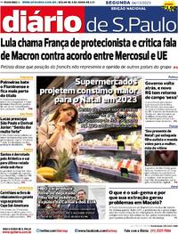 Capa do jornal Diário de São Paulo 04/12/2023