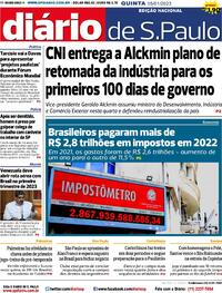 Capa do jornal Diário de São Paulo 05/01/2023