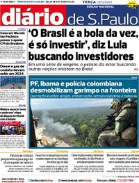 Capa do jornal Diário de São Paulo 05/12/2023