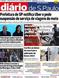 Capa do jornal Diário de São Paulo 06/01/2023