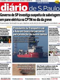 Capa do jornal Diário de São Paulo 06/10/2023