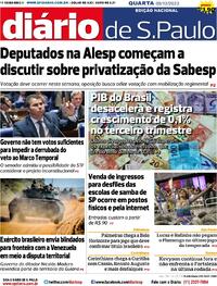 Capa do jornal Diário de São Paulo 06/12/2023