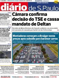 Capa do jornal Diário de São Paulo 07/06/2023