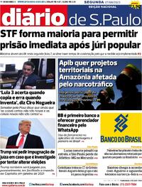 Capa do jornal Diário de São Paulo 07/08/2023