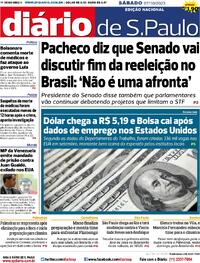 Capa do jornal Diário de São Paulo 07/10/2023