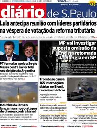Capa do jornal Diário de São Paulo 07/11/2023