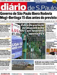 Capa do jornal Diário de São Paulo 08/03/2023