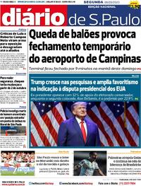 Capa do jornal Diário de São Paulo 08/05/2023