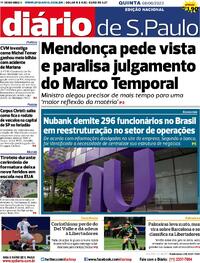 Capa do jornal Diário de São Paulo 08/06/2023