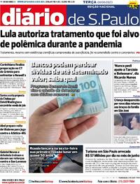 Capa do jornal Diário de São Paulo 08/08/2023