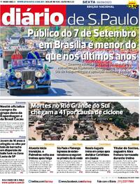 Capa do jornal Diário de São Paulo 08/09/2023