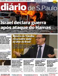 Capa do jornal Diário de São Paulo 08/10/2023
