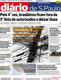Capa do jornal Diário de São Paulo 08/11/2023