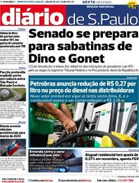 Capa do jornal Diário de São Paulo 08/12/2023