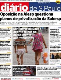 Capa do jornal Diário de São Paulo 09/02/2023