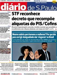 Capa do jornal Diário de São Paulo 09/03/2023