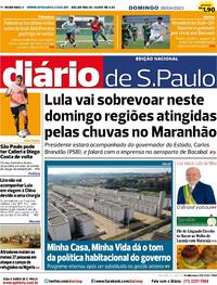 Capa do jornal Diário de São Paulo 09/04/2023