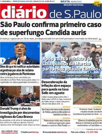 Capa do jornal Diário de São Paulo 09/06/2023