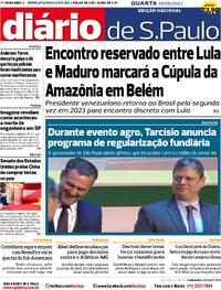 Capa do jornal Diário de São Paulo 09/08/2023