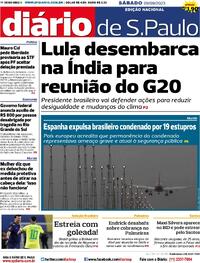 Capa do jornal Diário de São Paulo 09/09/2023