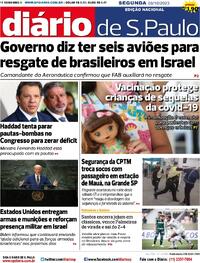 Capa do jornal Diário de São Paulo 09/10/2023