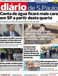 Capa do jornal Diário de São Paulo 10/05/2023