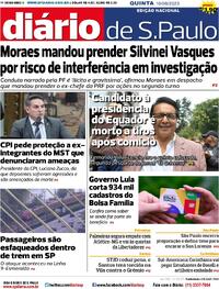 Capa do jornal Diário de São Paulo 10/08/2023