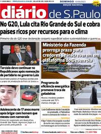 Capa do jornal Diário de São Paulo 10/09/2023