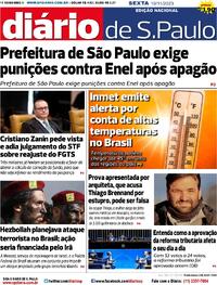 Capa do jornal Diário de São Paulo 10/11/2023