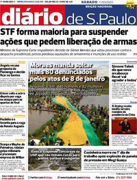 Capa do jornal Diário de São Paulo 11/03/2023