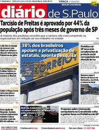 Capa do jornal Diário de São Paulo 11/04/2023