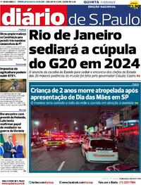 Capa do jornal Diário de São Paulo 11/05/2023