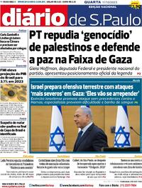 Capa do jornal Diário de São Paulo 11/10/2023