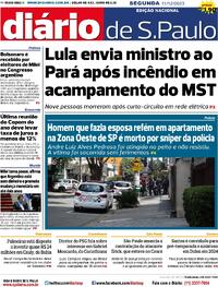 Capa do jornal Diário de São Paulo 11/12/2023