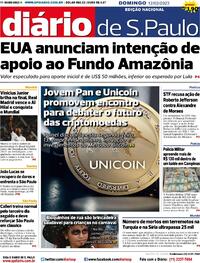 Capa do jornal Diário de São Paulo 12/02/2023