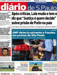 Capa do jornal Diário de São Paulo 12/09/2023