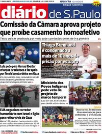 Capa do jornal Diário de São Paulo 12/10/2023